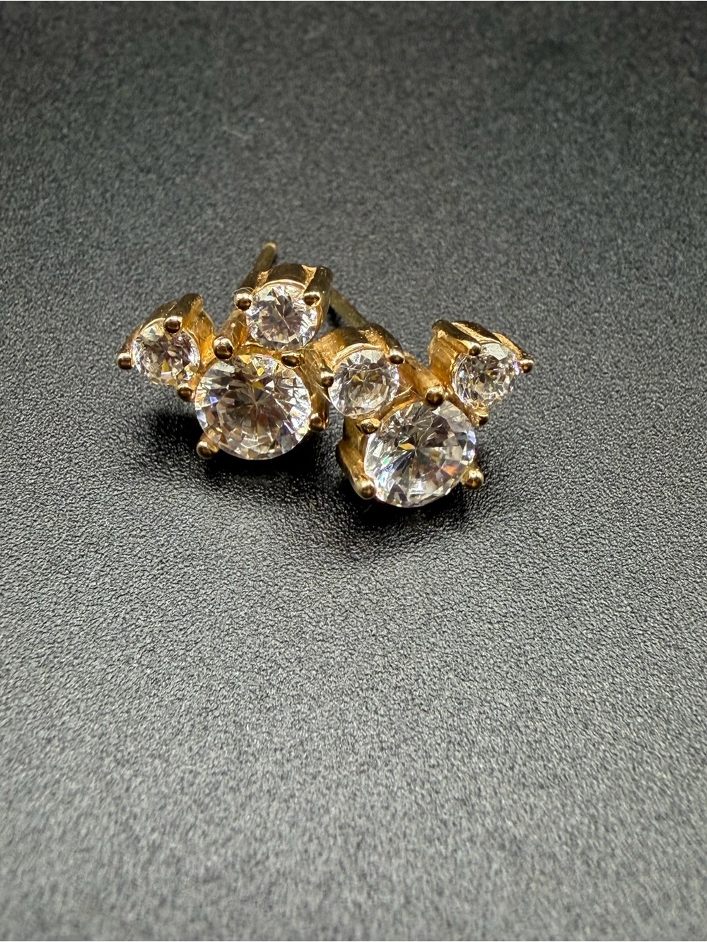 VTG Disney 14k Gold Cubic Zirconia Mickey Mouse Earrings - Not w/ original box